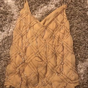 free people hand beaded yellow tank
